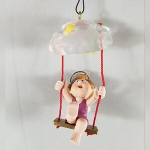 Hallmark Artists Favorites Ornament Playful Angel Vintage 1989 Cloud Swing